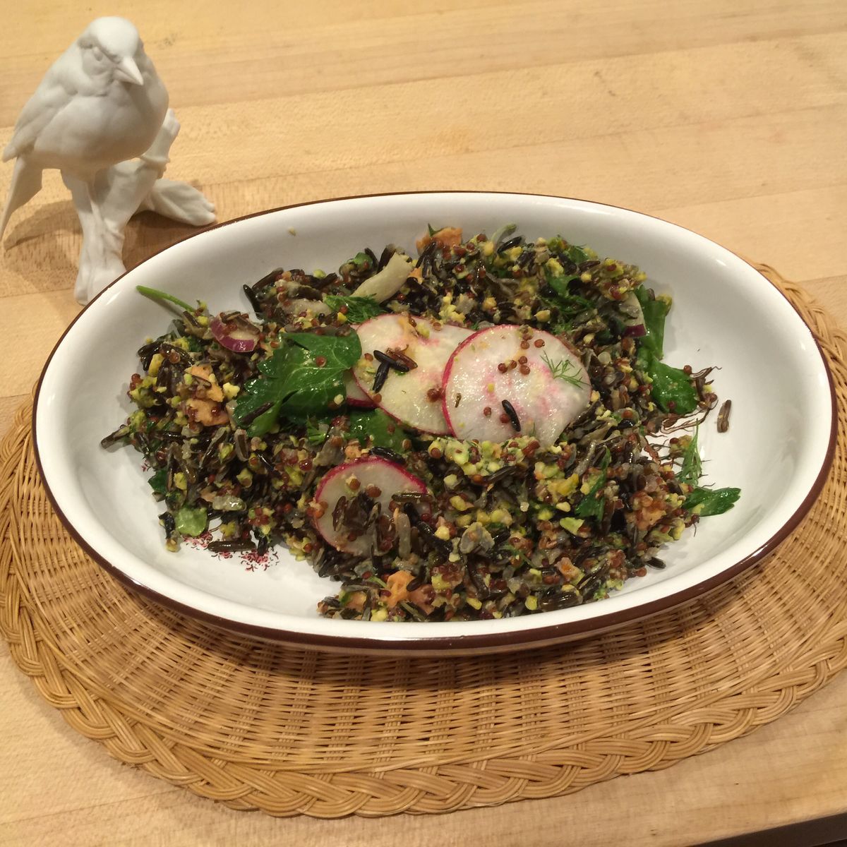 Salmon And Grain Salad With Pistaschio Salsa Verde (from Sunset Magazine Recipes. Search By Name)